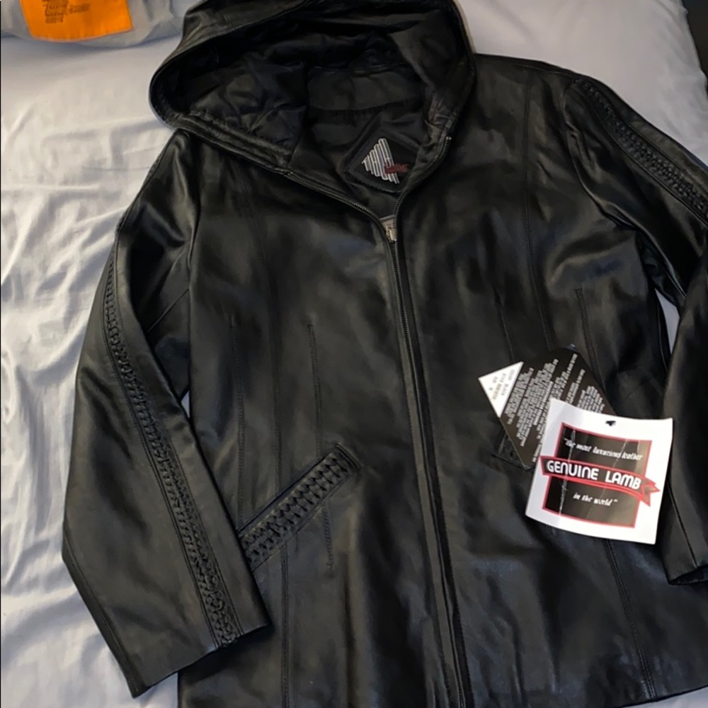 Black leather jacket